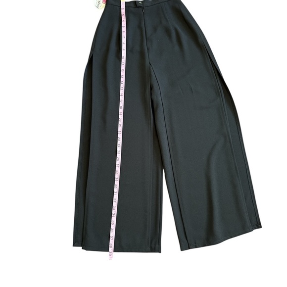 Joseph Ribkoff Black Wide-Leg Overlay Pants Size 4 | Slit Drape Palazzo - Picture 8 of 12